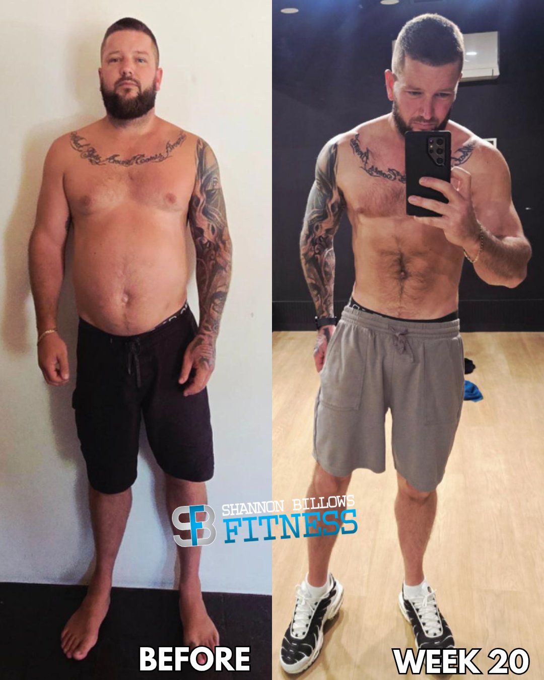 Coaching client before and after