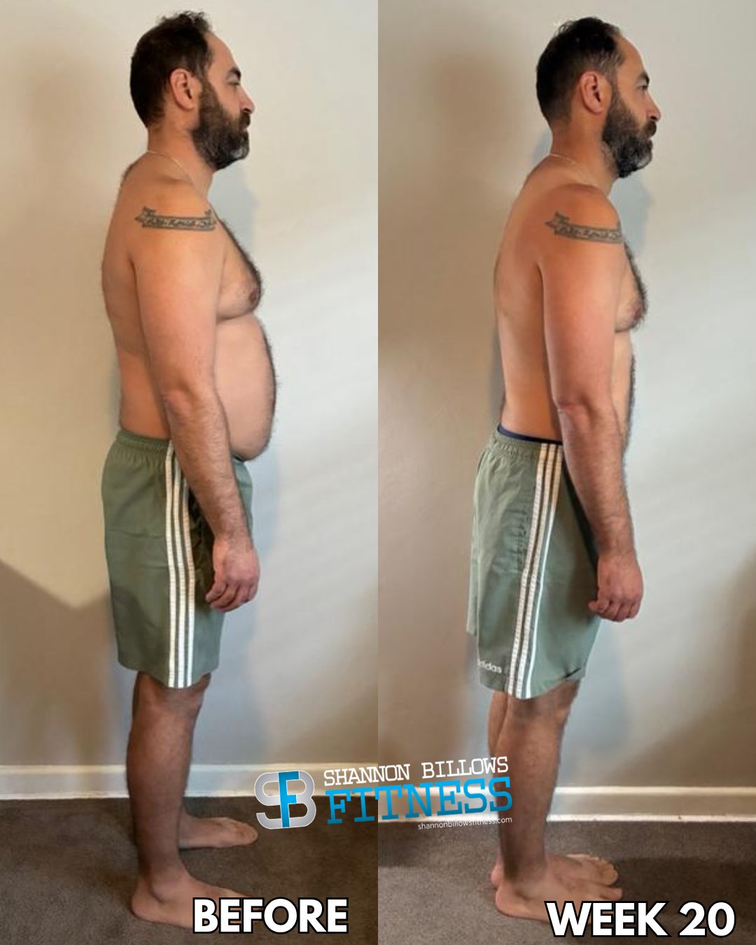 Coaching client before and after