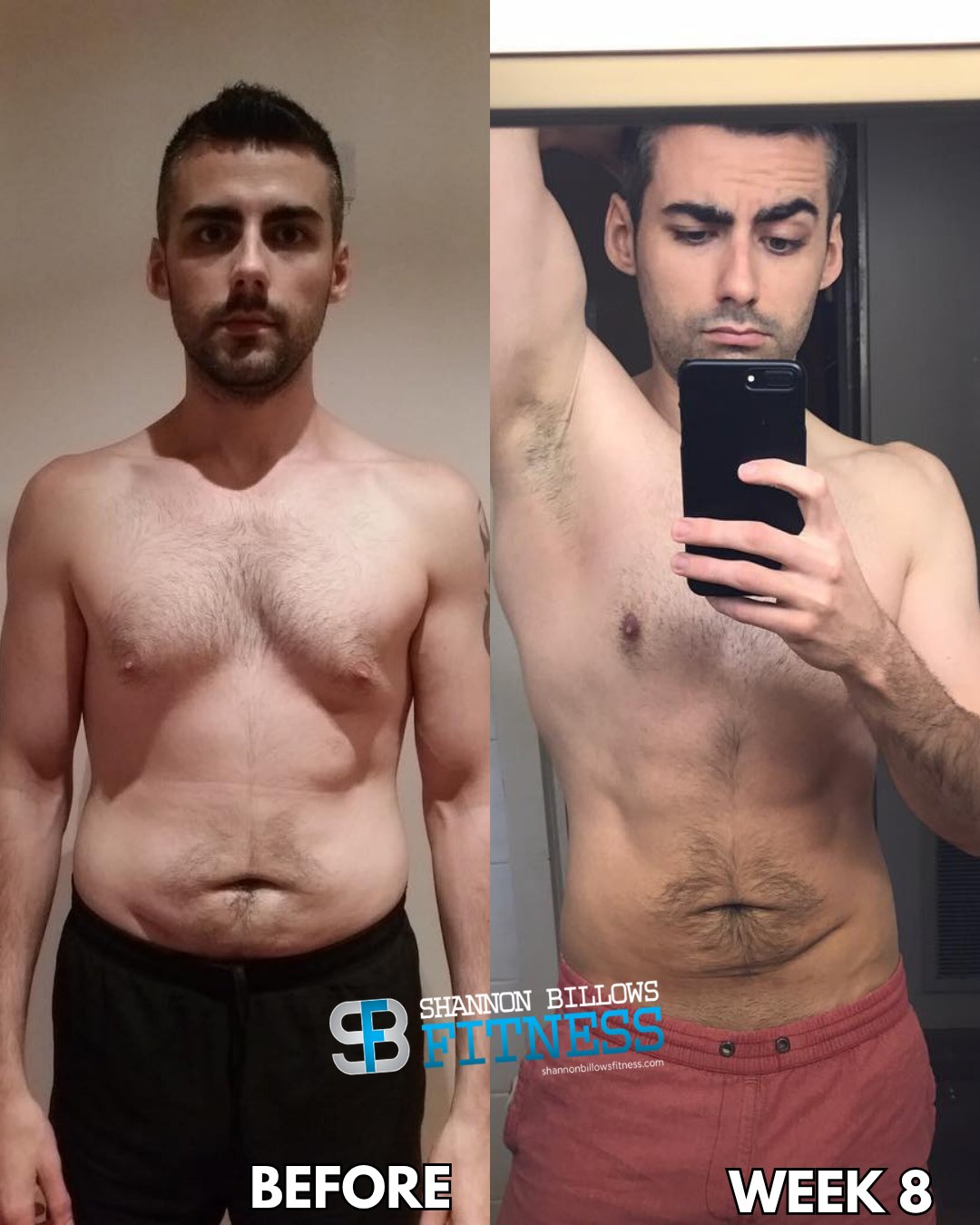 Coaching client before and after