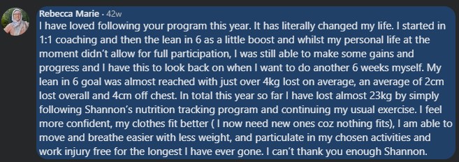 Client message about their results