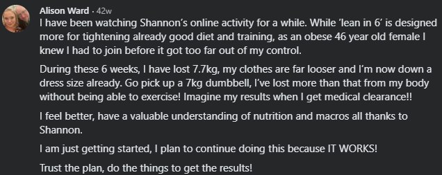Client message about their results