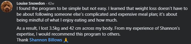 Client message about their results
