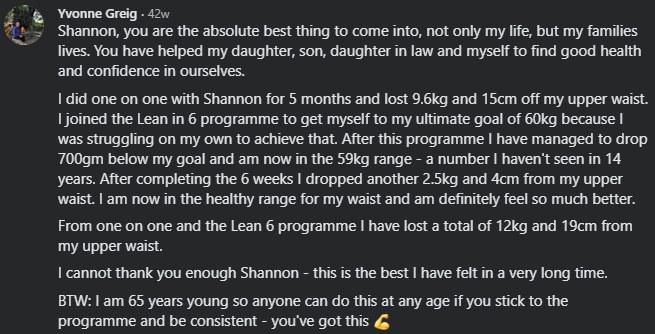 Client message about their results